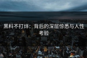 黑料不打烊：背后的深层惊悉与人性考验
