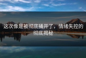 这次像是被彻底捅开了，情绪失控的彻底揭秘