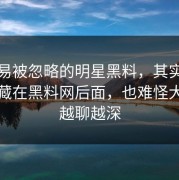 最容易被忽略的明星黑料，其实关键一直藏在黑料网后面，也难怪大家会越聊越深