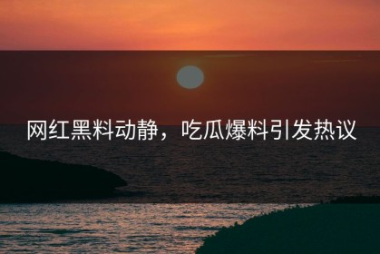 网红黑料动静，吃瓜爆料引发热议