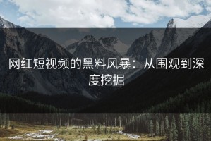 网红短视频的黑料风暴：从围观到深度挖掘