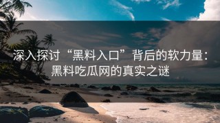 深入探讨“黑料入口”背后的软力量：黑料吃瓜网的真实之谜