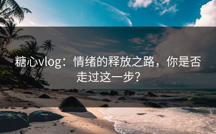 糖心vlog：情绪的释放之路，你是否走过这一步？