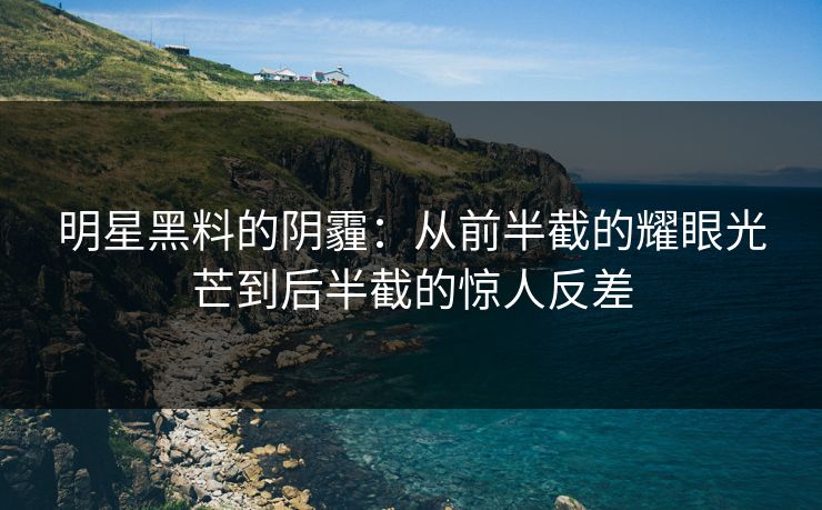 明星黑料的阴霾：从前半截的耀眼光芒到后半截的惊人反差