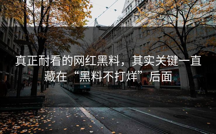 真正耐看的网红黑料,其实关键一直藏在“黑料不打烊”后面 真正耐看的网红黑料,其实关键一直藏在“黑料不打烊”后面