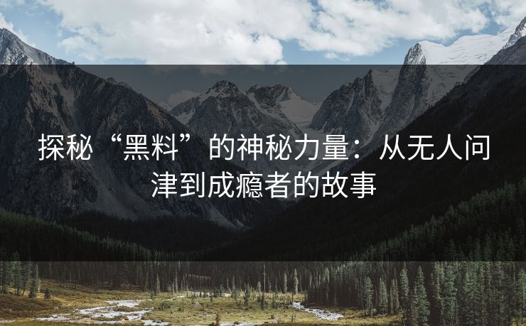 探秘“黑料”的神秘力量：从无人问津到成瘾者的故事
