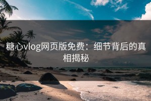 糖心vlog网页版免费：细节背后的真相揭秘