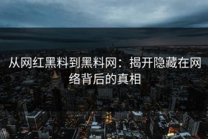 从网红黑料到黑料网：揭开隐藏在网络背后的真相