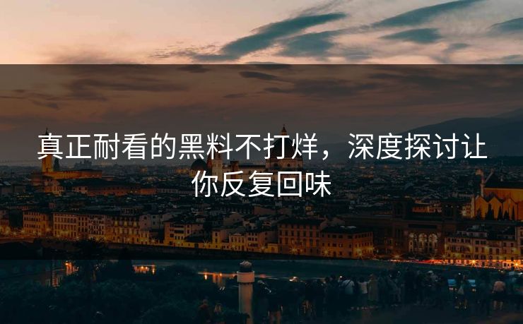 真正耐看的黑料不打烊，深度探讨让你反复回味