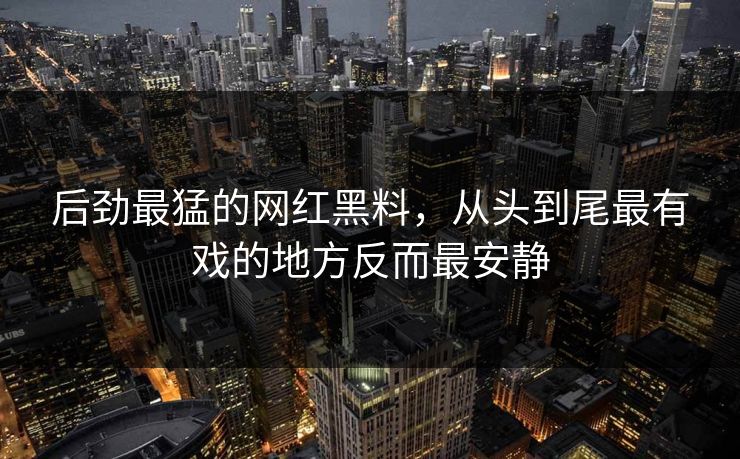 后劲最猛的网红黑料,从头到尾最有戏的地方反而最安静 后劲最猛的网红黑料,从头到尾最有戏的地方反而最安静